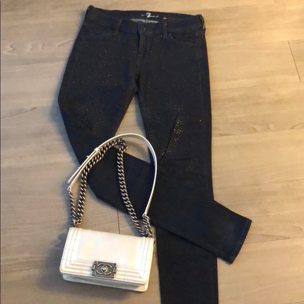 Seven for all mankind skinny jeans w/ crystal